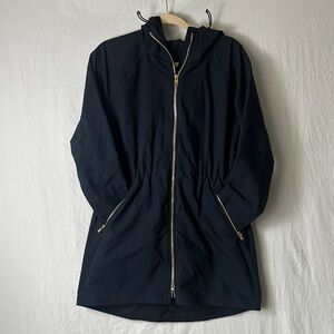 Athleta Black Utility Jacket with Gold Zippers